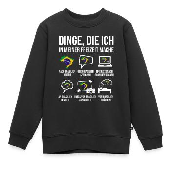 Brasilien Reise Heimatland Brasilien Brasilianer - Kinder Premium Organic Sweatshirt - Schwarz - Vorne - AI Model Kid Female (0cm)