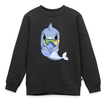 Baby Junge Hai - Kinder Premium Organic Sweatshirt - Schwarz - Vorne - AI Model Kid Female (0cm)