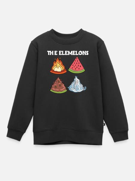 Les melons Elemelons dans les quatre éléments - Sweat Premium enfant bio - noir