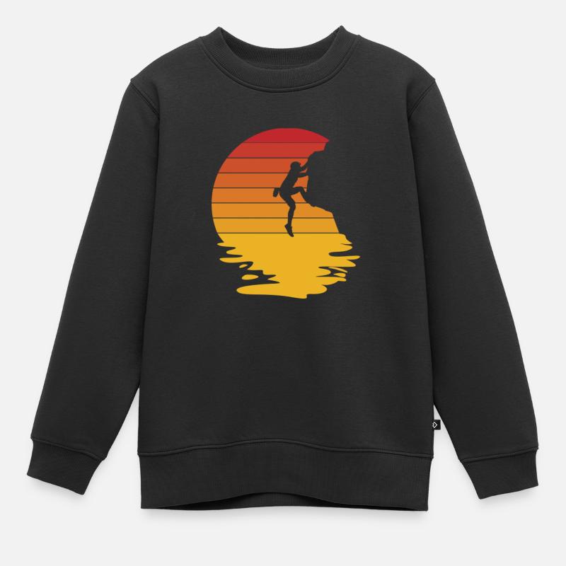 Boulder Klettern Bergsteigen Felsklettern Geschenk - Kinder Premium Organic Sweatshirt - Schwarz