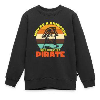 Pirat Piraten Piratenschiff Piraten Geschenk - Kinder Premium Organic Sweatshirt - Schwarz - Vorne - AI Model Kid Female (0cm)