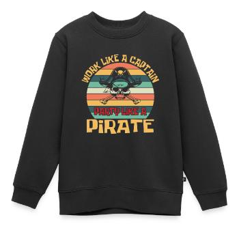 Pirate Pirate Pirate Bateau Pirate Cadeau - Sweat Premium enfant bio - noir - Devant - AI Model Kid Female (0cm)