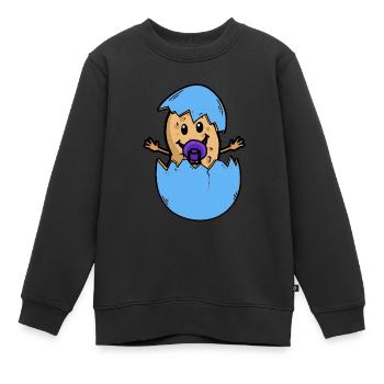 Coquille d’arachide naissance bébé éclosion oeuf - Sweat Premium enfant bio - noir - Devant - AI Model Kid Female (0cm)