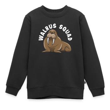 Team Walross Walrosse Walross Geschenk - Kinder Premium Organic Sweatshirt - Schwarz - Vorne - AI Model Kid Female (0cm)