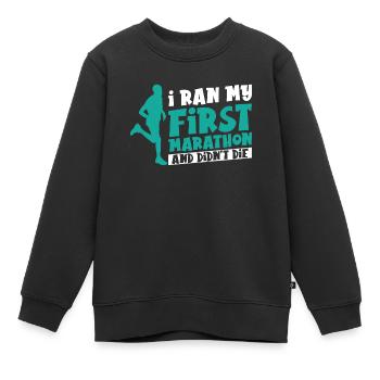 Marathon Marathonlauf Marathonläufer Geschenk - Kinder Premium Organic Sweatshirt - Schwarz - Vorne - AI Model Kid Female (0cm)