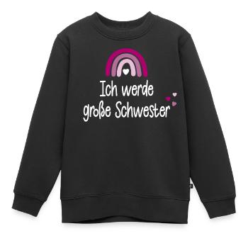 Große Schwester 2022 / Ich werde große Schwester - Kinder Premium Organic Sweatshirt - Schwarz - Vorne - AI Model Kid Female (0cm)