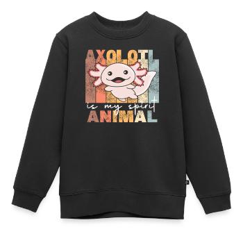 Axolotl Is My Spirit Animal - süße Axolotl vintage - Kinder Premium Organic Sweatshirt - Schwarz - Vorne - AI Model Kid Female (0cm)