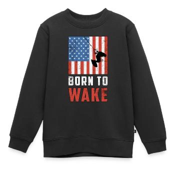 Wakeboard Wakeboard Wakeboard Cadeau de wakeboard - Sweat Premium enfant bio - noir - Devant - AI Model Kid Female (0cm)
