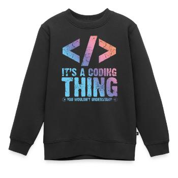 Programmeur - Sweat Premium enfant bio - noir - Devant - AI Model Kid Female (0cm)