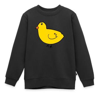 Poussin - Sweat Premium enfant bio - noir - Devant - AI Model Kid Female (0cm)