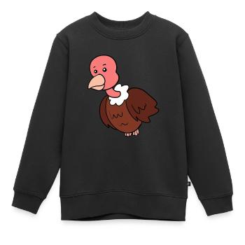 Vautour - Sweat Premium enfant bio - noir - Devant - AI Model Kid Female (0cm)