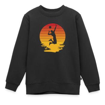 Volleyball Volleyballer Beach Volleyball Spieler - Kinder Premium Organic Sweatshirt - Schwarz - Vorne - AI Model Kid Female (0cm)