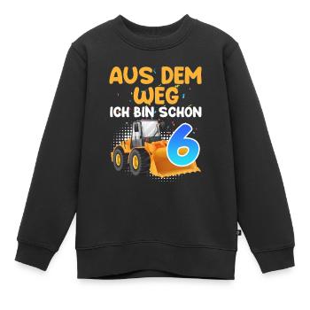 Aus dem Weg ich bin 6 Jahre 6. Geburtstag - Kinder Premium Organic Sweatshirt - Schwarz - Vorne - AI Model Kid Female (0cm)