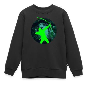 Drôle de cadeau archer archer - Sweat Premium enfant bio - noir - Devant - AI Model Kid Female (0cm)