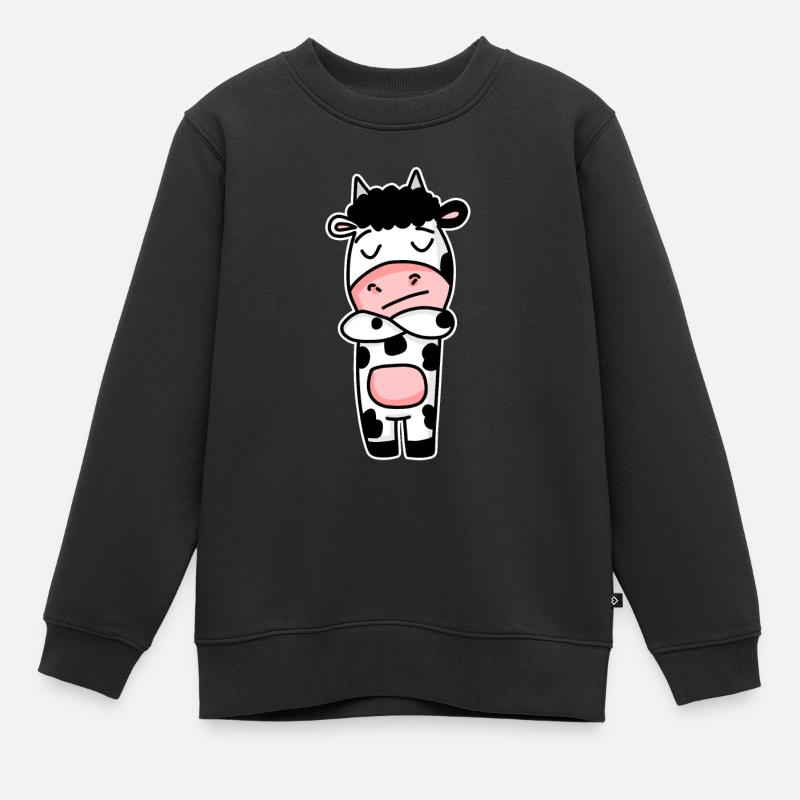 Vache - Sweat Premium enfant bio - noir