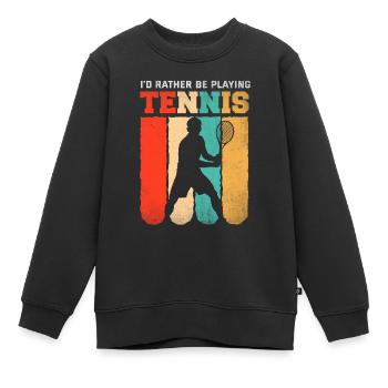 Tennis Tennis Tennis - Sweat Premium enfant bio - noir - Devant - AI Model Kid Female (0cm)