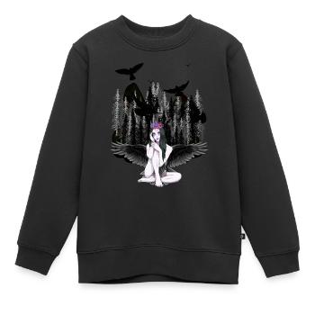 Fantasy Horror Halloween Vampir Engel Dark - Kinder Premium Organic Sweatshirt - Schwarz - Vorne - AI Model Kid Female (0cm)