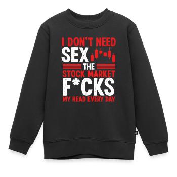 Gagner de l’argent sur le marché boursier Trader - Sweat Premium enfant bio - noir - Devant - AI Model Kid Female (0cm)