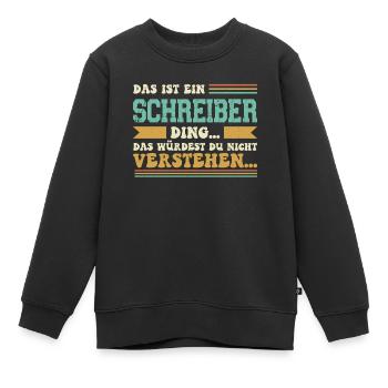 Familienname Schreiber - für Familie Schreiber - Kinder Premium Organic Sweatshirt - Schwarz - Vorne - AI Model Kid Female (0cm)