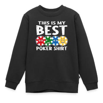 Jetons de poker C’est mon meilleur maillot de poker Funny Poker - Sweat Premium enfant bio - noir - Devant - AI Model Kid Female (0cm)
