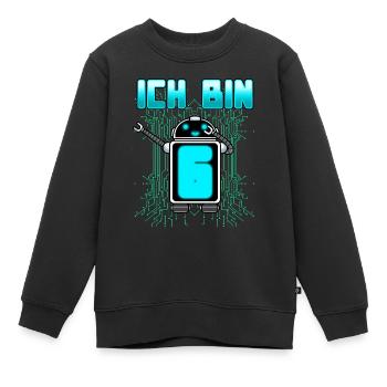 Sechster Geburtstag Junge 6 Jahre alt - Kinder Premium Organic Sweatshirt - Schwarz - Vorne - AI Model Kid Female (0cm)