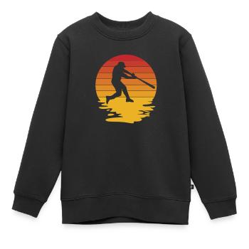 Baseball Baseball Bat Baseball Player Lanceur - Sweat Premium enfant bio - noir - Devant - AI Model Kid Female (0cm)