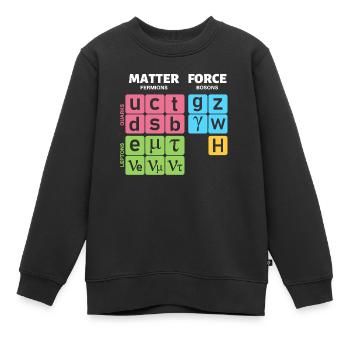 Modèle standard de physique des particules avec boson de Higgs - Sweat Premium enfant bio - noir - Devant - AI Model Kid Female (0cm)