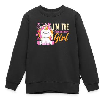 First Holy Communion 1. Holy Communion - Kids Premium Organic Sweatshirt - black - Front - AI Model Kid Female (0cm)