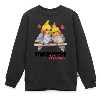 Niedlich Nymphen Geschenk Nymphensittich Mama - Kinder Premium Organic Sweatshirt - Schwarz - Vorne - AI Model Kid Female (0cm)