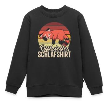 Offizielles Schlafshirt - roter Panda / Katzenbär - Kinder Premium Organic Sweatshirt - Schwarz - Vorne - AI Model Kid Female (0cm)