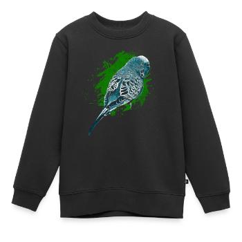 Wellensittich - Kinder Premium Organic Sweatshirt - Schwarz - Vorne - AI Model Kid Female (0cm)