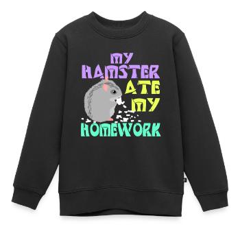Hamster fressen - Kinder Premium Organic Sweatshirt - Schwarz - Vorne - AI Model Kid Female (0cm)