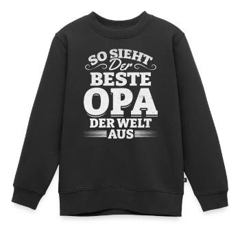 So sieht der beste Opa der Welt aus I Bester Opa - Kinder Premium Organic Sweatshirt - Schwarz - Vorne - AI Model Kid Female (0cm)