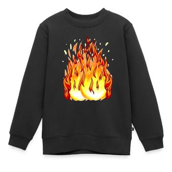 Feuer Flamme Feuerball Inferno Brand brennen - Kinder Premium Organic Sweatshirt - Schwarz - Vorne - AI Model Kid Female (0cm)