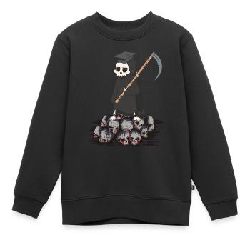 Horror Sense Master Grim Reaper Mort Halloween - Sweat Premium enfant bio - noir - Devant - AI Model Kid Female (0cm)