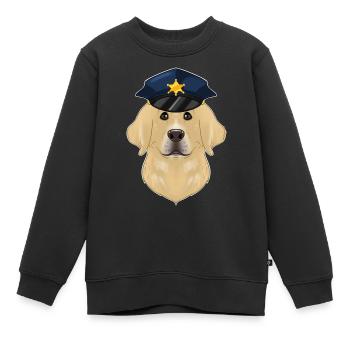 Police Labrador Maître canin I Chien policier I - Sweat Premium enfant bio - noir - Devant - AI Model Kid Female (0cm)