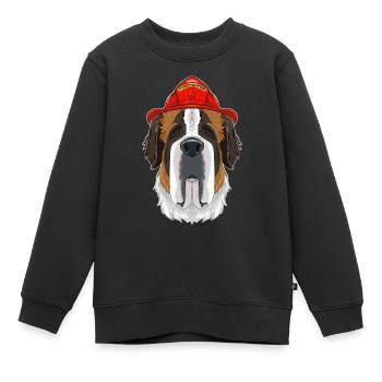 Firefighter Saint Bernard Canine Handler I - Kinder Premium Organic Sweatshirt - Schwarz - Vorne - AI Model Kid Female (0cm)
