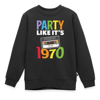 70er Jahre Party Outfit Kostüm 70er Party - Kinder Premium Organic Sweatshirt - Schwarz - Vorne - AI Model Kid Female (0cm)