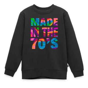 70er Jahre Party Outfit Kostüm 70er Geboren - Kinder Premium Organic Sweatshirt - Schwarz - Vorne - AI Model Kid Female (0cm)