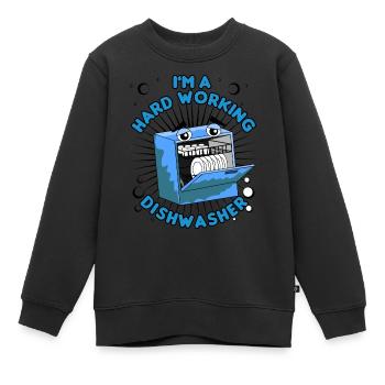 Fleißiger Tellerwäscher - Kinder Premium Organic Sweatshirt - Schwarz - Vorne - AI Model Kid Female (0cm)