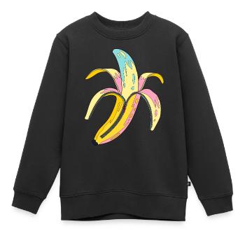 Bananas Pop Art - Kids Premium Organic Sweatshirt - black - Front - AI Model Kid Female (0cm)