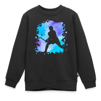 Hockey - Kinder Premium Organic Sweatshirt - Schwarz - Vorne - AI Model Kid Female (0cm)