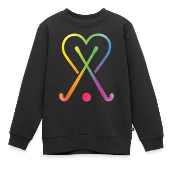 Hockey - Kinder Premium Organic Sweatshirt - Schwarz - Vorne - AI Model Kid Female (0cm)