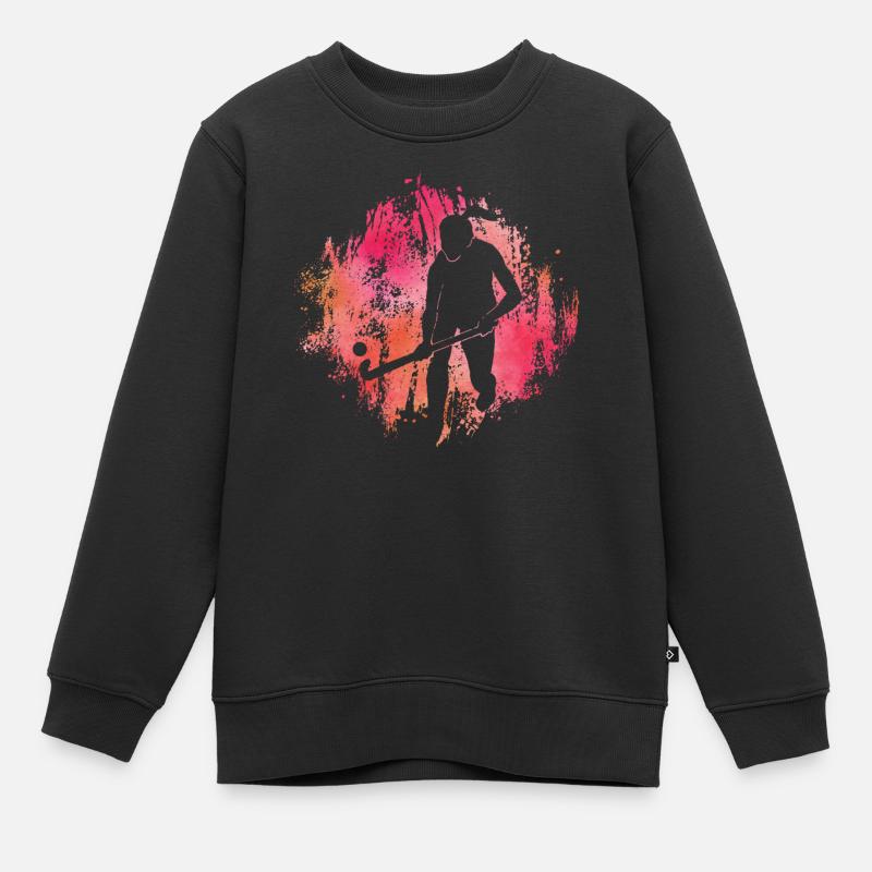 Feldhockey - Kinder Premium Organic Sweatshirt - Schwarz