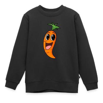 Carotte Carotte Carotte Légumes - Sweat Premium enfant bio - noir - Devant - AI Model Kid Female (0cm)