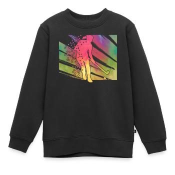Feld Hockey - Kinder Premium Organic Sweatshirt - Schwarz - Vorne - AI Model Kid Female (0cm)
