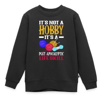 Tricot Aiguille à tricoter Aiguille à tricoter - Sweat Premium enfant bio - noir - Devant - AI Model Kid Female (0cm)