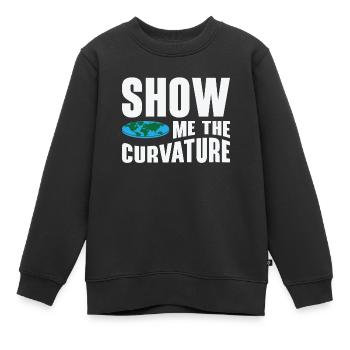 Montrez-moi la courbure de la terre - Sweat Premium enfant bio - noir - Devant - AI Model Kid Female (0cm)