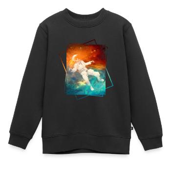 Astronaut im Weltraum - Kinder Premium Organic Sweatshirt - Schwarz - Vorne - AI Model Kid Female (0cm)