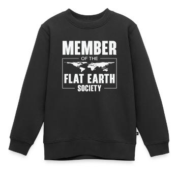Membre de la Flat Earth Society Humour Design - Sweat Premium enfant bio - noir - Devant - AI Model Kid Female (0cm)